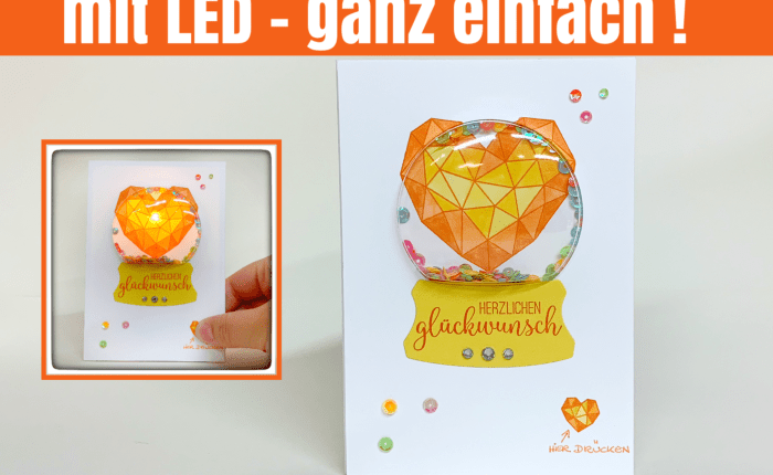 Geschüttelt und beleuchtet – Geburtstagskarte mit&nbsp;Herz