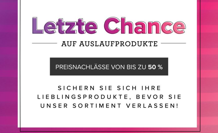 Die Auslaufliste – Frühlingsminikatalog