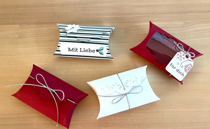 Kreative Kissenschachteln in 4&nbsp;Varianten