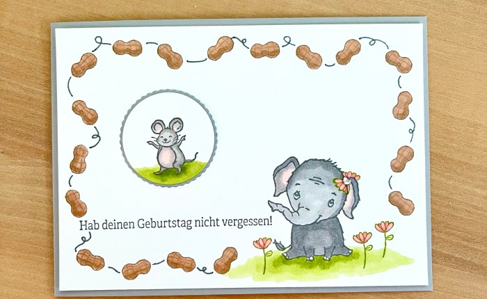 Eine Wobbler-Karte mit „kleine&nbsp;Elefantasie“