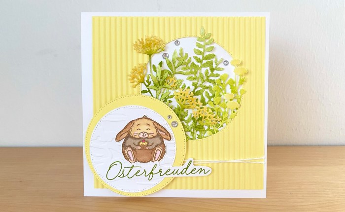 Alt trifft neu – putzige Osterhasen&nbsp;Karte