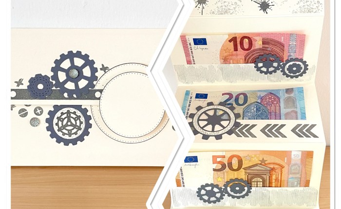 DIY Geldgeschenk Karte mit Gears &&nbsp;Textures