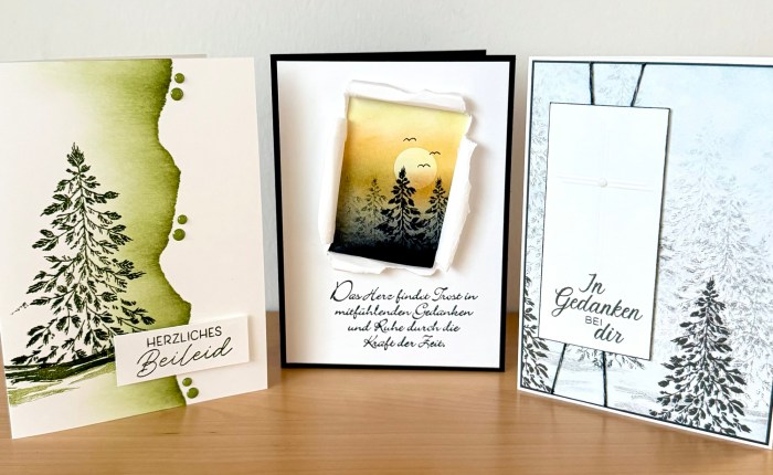 3. Inspiration – 3 Trauerkarten – mit dem PP Elegante&nbsp;Waldszene